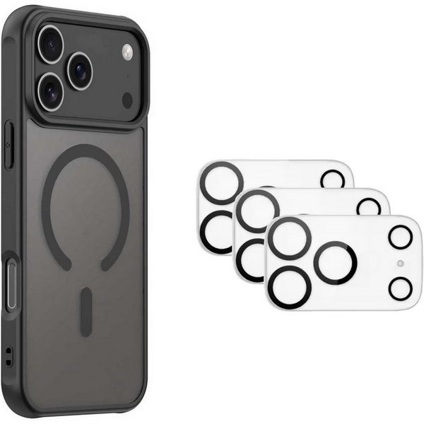 Futurea Handyhülle iPhone 17 Schutzhülle Case Schwarz MagSafe Frosted Black, mit 3x Kameraschutzglas Panzerfolie 17, 17 Air, 17 Pro, 17 Pro Max