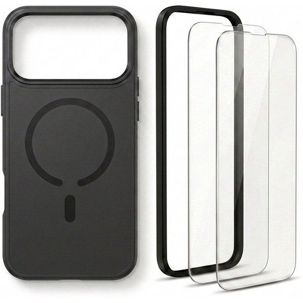 Futurea Handyhülle Schwarz Matt MagSafe Case 3in1 Set Panzerglas iPhone 18 Pro & Pro Max 6,3" - 6,9", Schutzset mit Schutzfolie mit 9H Härtegrad für das Apple i