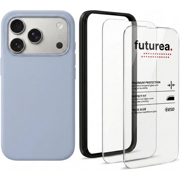 Futurea Handyhülle Silikon MagSafe Case 3in1 Set Panzerglas iPhone 18 Pro & Pro Max 6,3" - 6,9", Premium Schutzset mit Schutzfolie 9H Härtegrad für das Apple iP