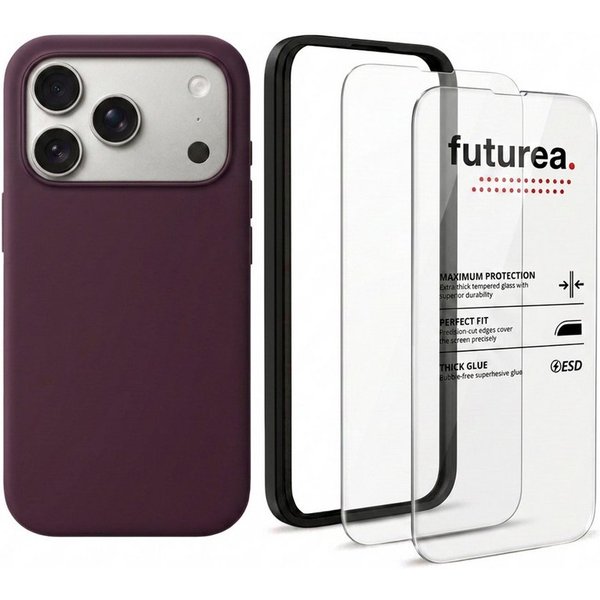 Futurea Handyhülle Silikon MagSafe Case 3in1 Set Panzerglas iPhone 18 Pro & Pro Max 6,3" - 6,9", Premium Schutzset mit Schutzfolie 9H Härtegrad für das Apple iP