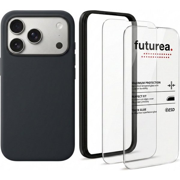 Futurea Handyhülle Silikon MagSafe Case 3in1 Set Panzerglas iPhone 18 Pro & Pro Max 6,3" - 6,9", Premium Schutzset mit Schutzfolie 9H Härtegrad für das Apple iP
