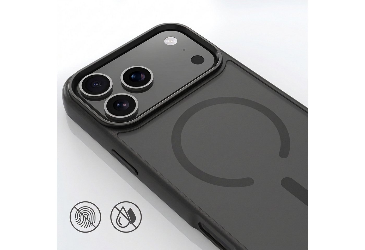 Futurea Handyhülle Smartphone iPhone Hülle Schwarz MagSafe Case Frosted-Black Case, für Apple iPhone 17, 17 Air, 17 Pro, 17 Pro Max, 18 Pro, 18 Pro Max – Bild 5 von 5
