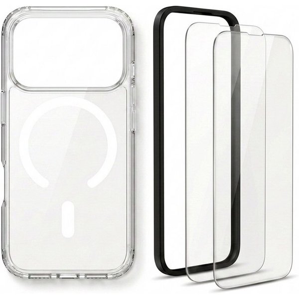 Futurea Handyhülle Transparent MagSafe Case 3in1 Set Panzerglas iPhone 18 Pro & Pro Max 6,3" - 6,9", Schutzset mit Schutzfolie mit 9H Härtegrad für das Apple iP
