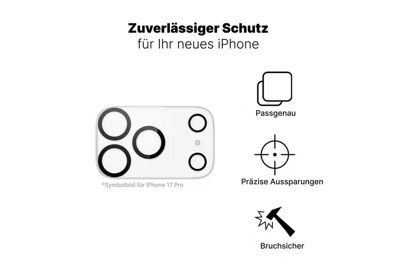 Futurea Smartphone-Hülle iPhone 17 MagSafe Schutzhülle Case mit 3x Kameraschutzglas 6,3 Zoll - 6,9 Zoll, 2x Case für Apple iPhone 17 Air, Pro, Pro Max und 3x Ka – Bild 4 von 5
