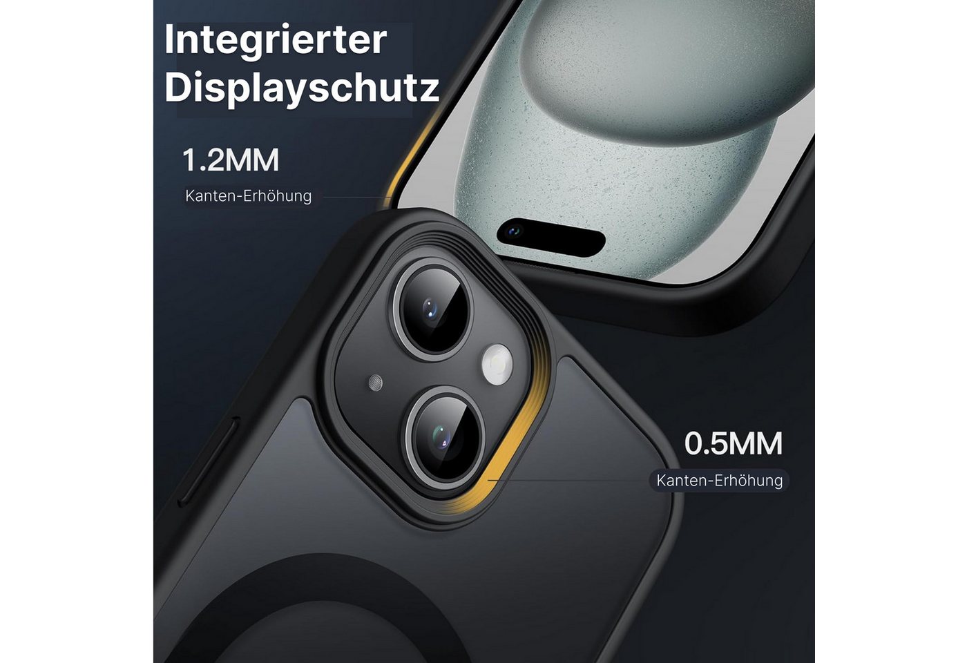 Futurea Smartphone-Hülle iPhone Hülle Schwarz MagSafe Case Frosted-Black, für iPhone 17 Air, iPhone 17 Pro, iPhone 17 Pro Max & iPhone 16 – Bild 3 von 4