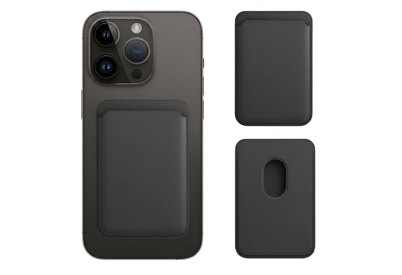 Futurea Smartphone-Hülle MagSafe Kunstleder Wallet Kartenetui für Apple iPhone 17 bis 12, magnetisch für Apple iPhone 17,16,15 Pro Max – Bild 3 von 5