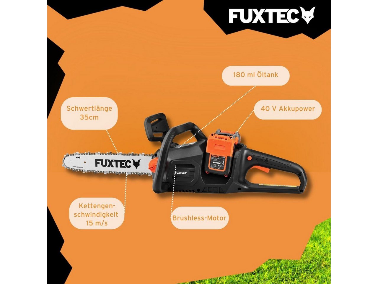 FUXTEC Akku-Kettensäge FX-E2KSSET – Bild 2 von 5