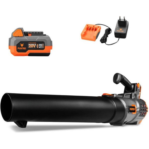 FUXTEC Akku-Laubbläser FX-E1LB20SET1, 38m/s, inkl. Akku & Ladegerät, leise, mit Geschwindigkeitsregulierung