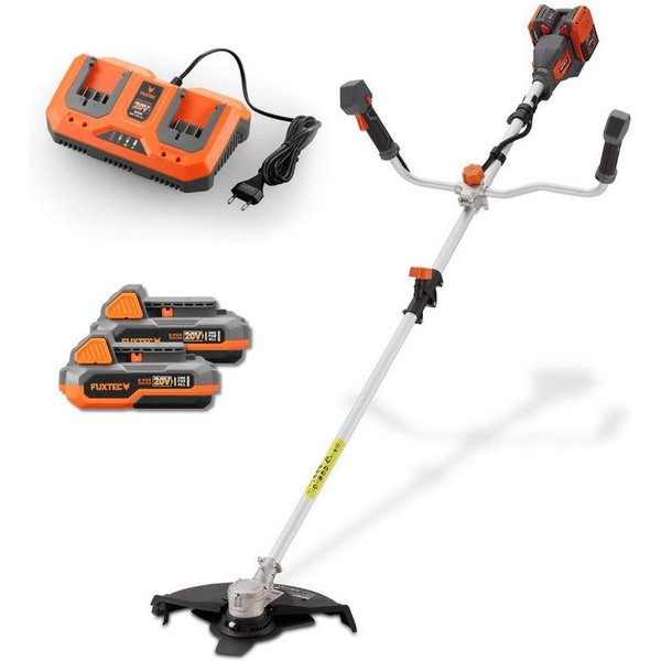 FUXTEC Akku-Motorsense FX-E2MSCSET, 35 cm Arbeitsbreite Messer, 2in1, 40V Akku-System 2x20V, 35 cm