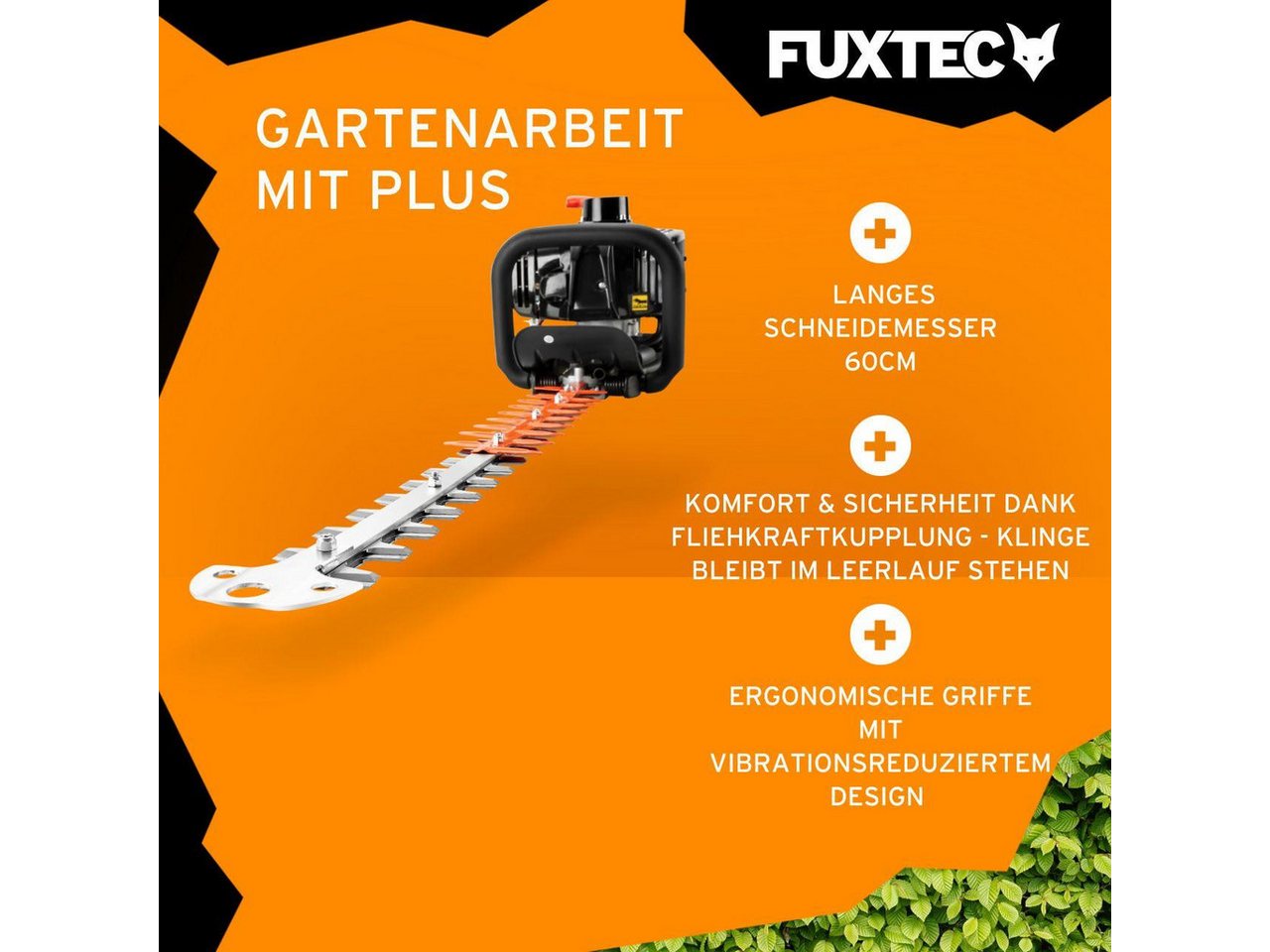 FUXTEC Benzin-Heckenschere FX-MH123ECO, 25.4ccm, 90° drehbarer Griff, 60 cm Schwertlänge, leichtgewichtig – Bild 3 von 5