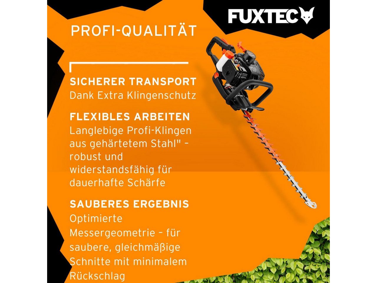 FUXTEC Benzin-Heckenschere FX-MH123ECO, 25.4ccm, 90° drehbarer Griff, 60 cm Schwertlänge, leichtgewichtig – Bild 4 von 5