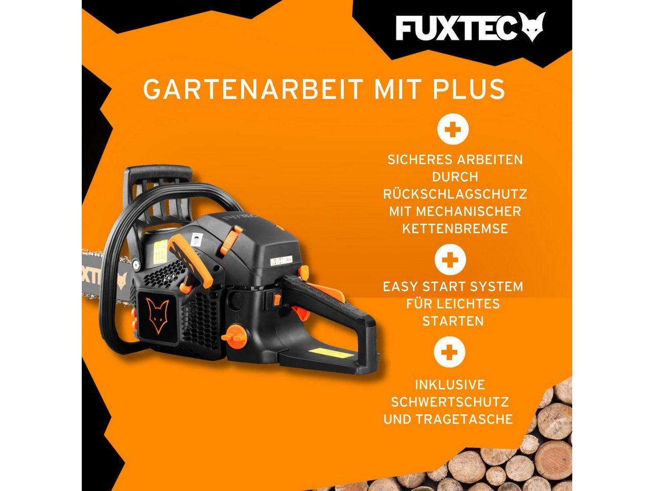 FUXTEC Benzin-Kettensäge FX-KS262, 55 cm Schwertlänge – Bild 3 von 5