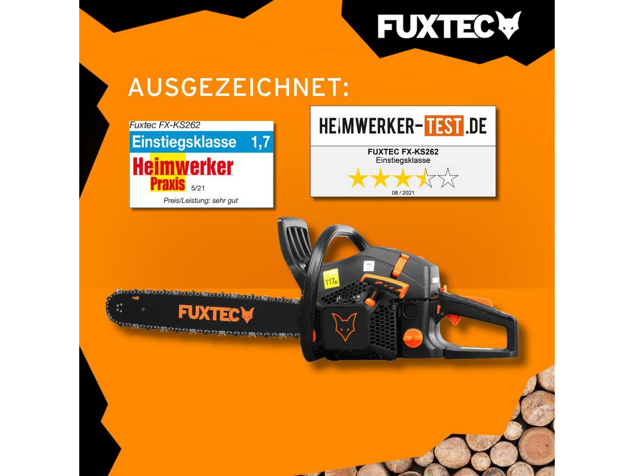 FUXTEC Benzin-Kettensäge FX-KS262, 55 cm Schwertlänge – Bild 5 von 5