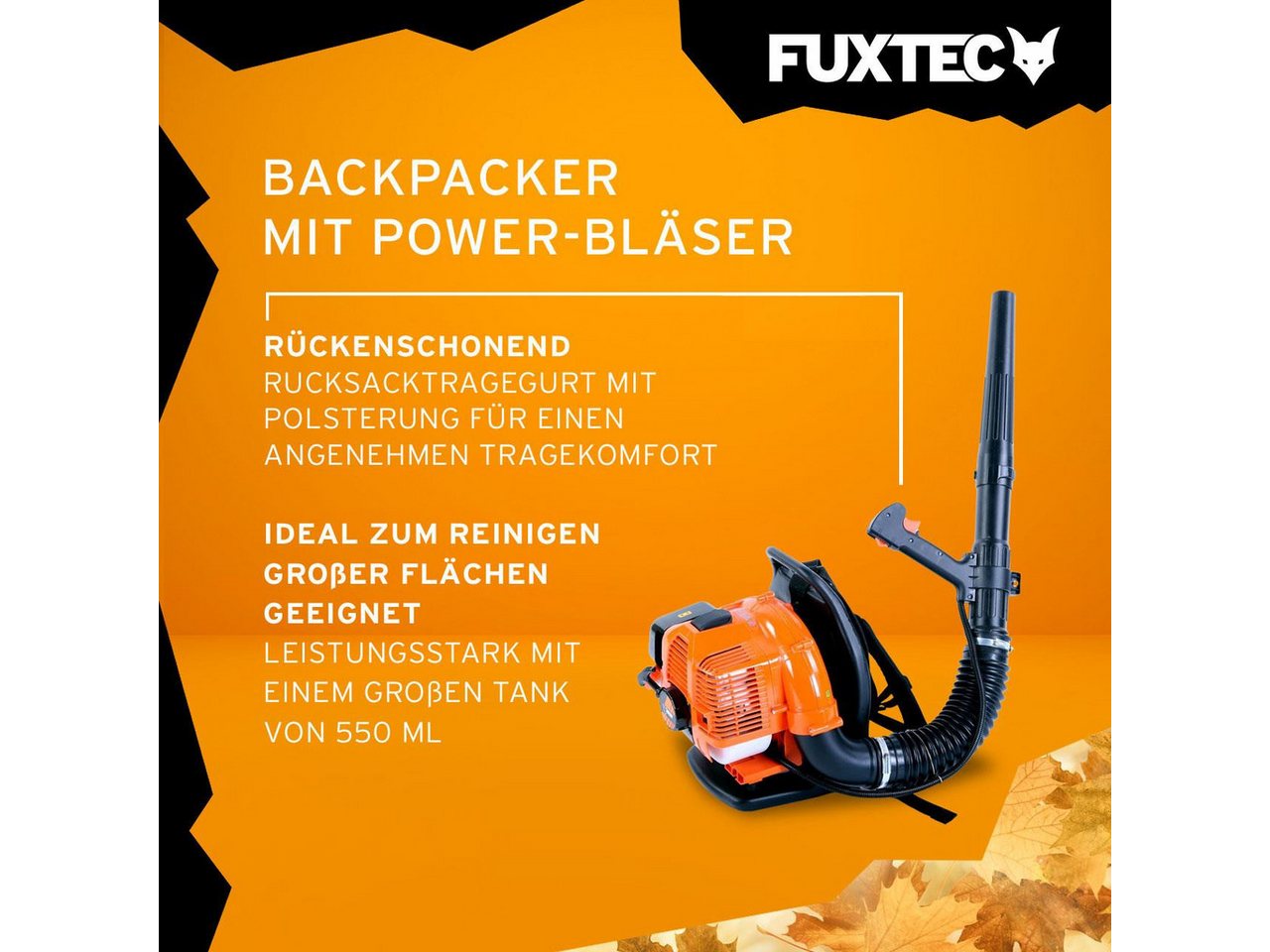 FUXTEC Benzin-Laubbläser FX-LB133T, 72m/s, 300 km/h Blasgeschwindigkeit, rückentragbar – Bild 5 von 5
