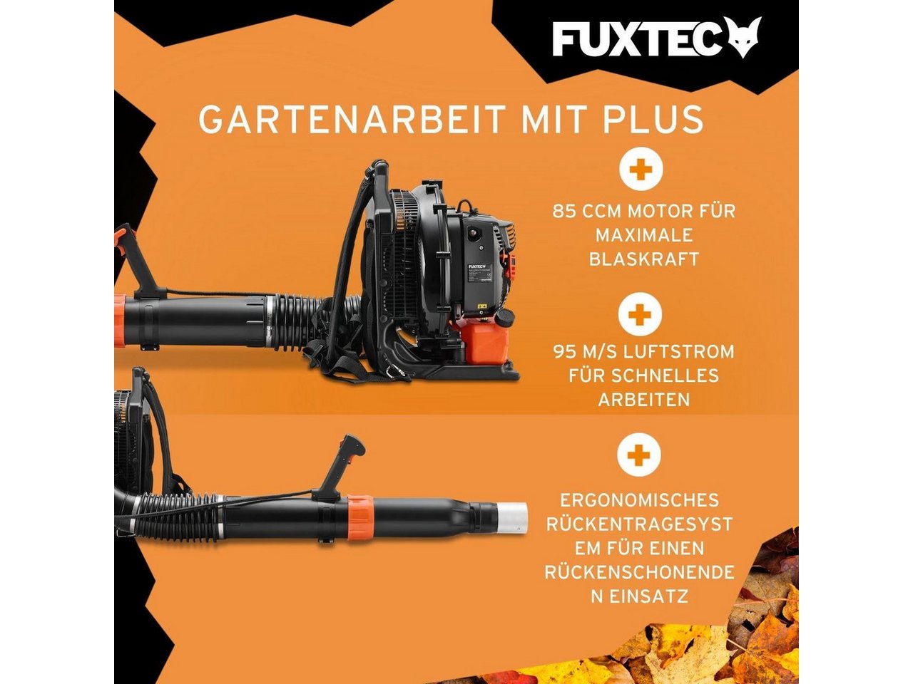 FUXTEC Benzin-Laubbläser FX-LBP185TPRO, 85 cm³, rückentragbar, Luftgeschwindigkeit bis 95 m/s – Bild 3 von 5