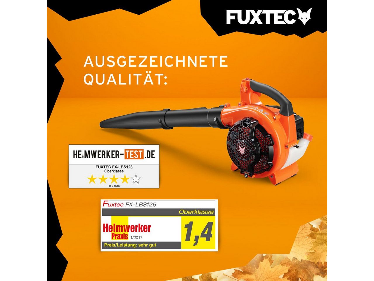 FUXTEC Benzin-Laubbläser FX-LBS126, 71m/s, 255 km/h Blasgeschwindigkeit, 45 L Fangsack, Häckselfunktion – Bild 3 von 5