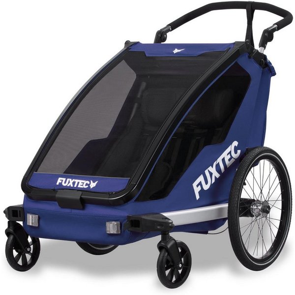 FUXTEC Fahrradkinderanhänger FX-FA1neu, faltbar, für 2 Kinder geeignet, mit 5-Punkt-Sicherheitsgurte