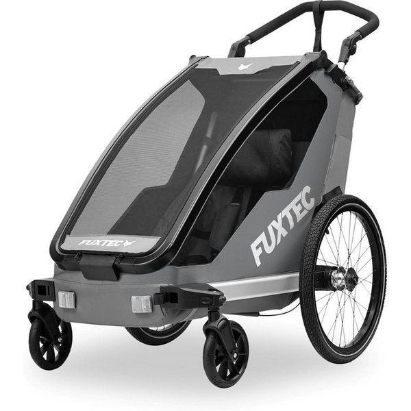 FUXTEC Fahrradkinderanhänger FX-FA1S, faltbar, für 1 Kind geeignet, einfache Umrüstung zum Buggy