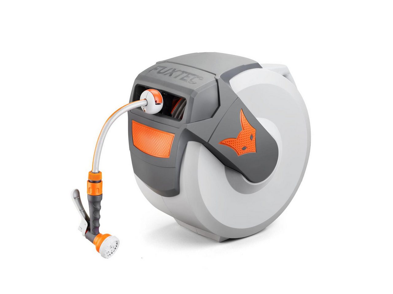 FUXTEC Schlauchaufroller FX-WSA20, 20 m Schlauch, ½ Zoll Anschluss, schwenkbar, automatisches Aufrollen – Bild 2 von 5