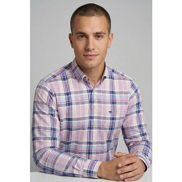 FYNCH-HATTON Langarmhemd schmale Passform, aus reiner Baumwolle, mit Button-down-Kragen
