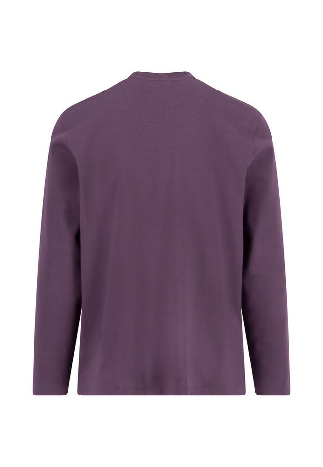 FYNCH-HATTON Langarmshirt gerade Passform, aus Baumwolle, unifarben, mit Logo-Stickerei – Bild 5 von 5