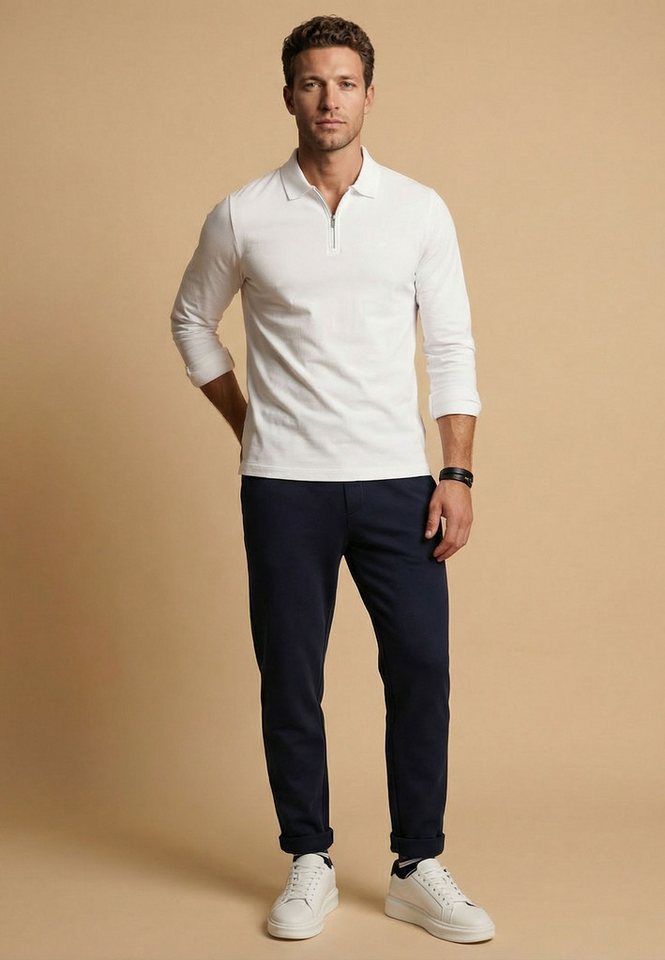 FYNCH-HATTON Langarmshirt normale Passform, mit Zipper, mit Hemdkragen, hüftbedeckende Länge – Bild 3 von 5