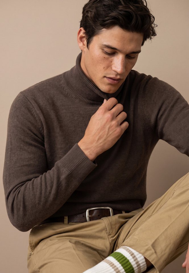 FYNCH-HATTON Rollkragenpullover mit Logostickerei – Bild 4 von 5