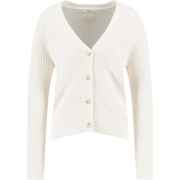 FYNCH-HATTON Strickjacke weiß,Casual,Baumwolle,Unifarben,V-Ausschnitt,Lang,Casual Fit
