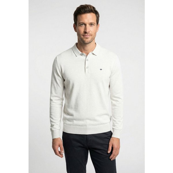 FYNCH-HATTON Strickpullover aus Baumwolle, mit Polokragen und kurzer Knopfleiste