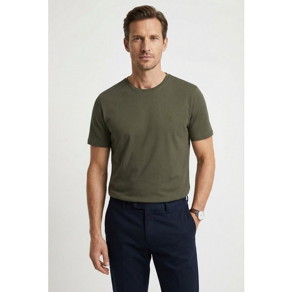 FYNCH-HATTON T-Shirt normale Passform, Kurzarm, hüftbedeckende Länge, aus Baumwolle