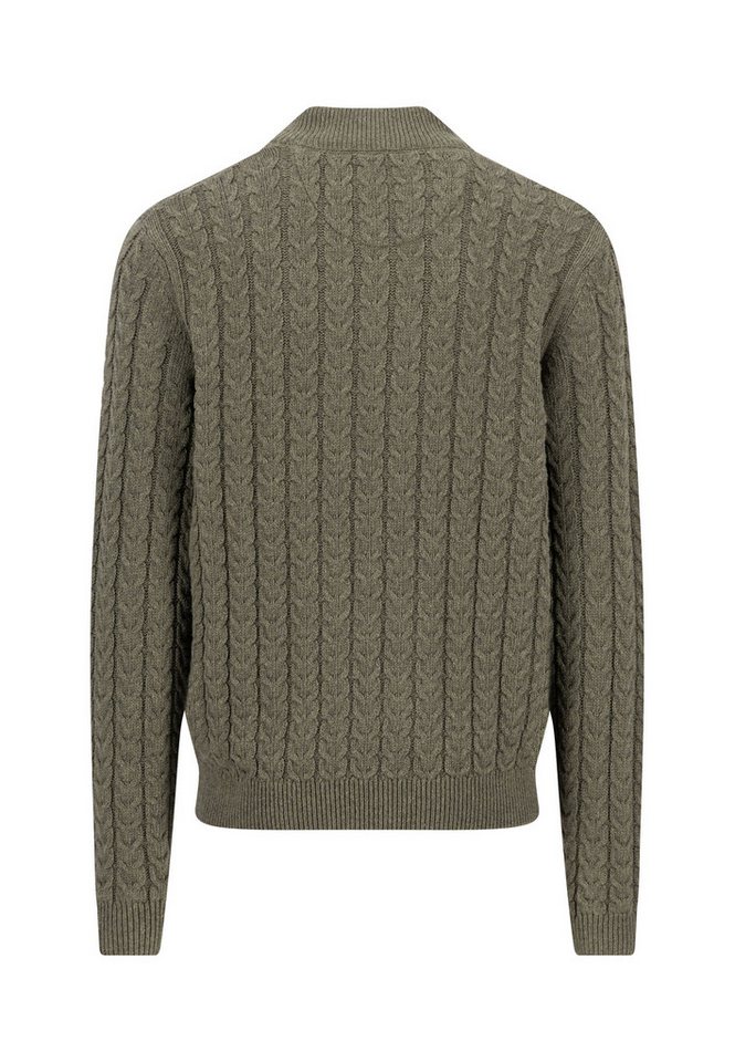 FYNCH-HATTON Troyer Strickpullover mit Zopfmuster und Knopfleiste, Woll-Anteil – Bild 3 von 3