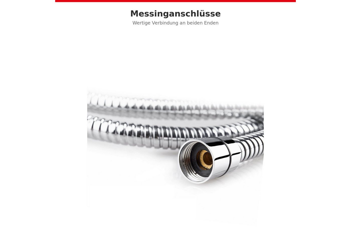 Fyrove Brauseschlauch Flexible, robuste Ausführung mit Messinganschlüssen & Dichtungen, Eine effektive Wassereinsparung von 50 %. – Bild 3 von 5