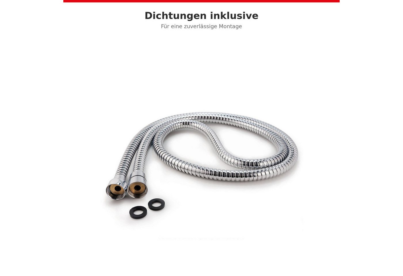 Fyrove Brauseschlauch Flexible, robuste Ausführung mit Messinganschlüssen & Dichtungen, Eine effektive Wassereinsparung von 50 %. – Bild 5 von 5