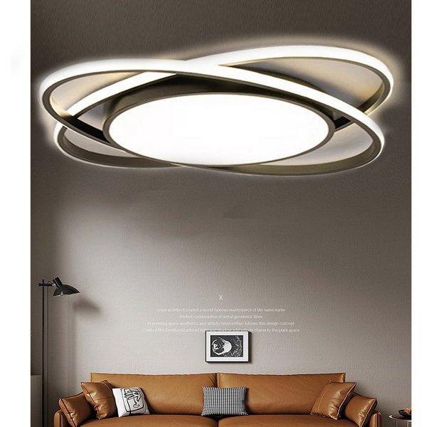 Fyrove Deckenleuchten Deckenlampe Wohnzimmer 53cm mit stufenlos dimmbarer Farbtemperatur, 62W3000-6500k, LED fest integriert, Modern Runde Wohnzimmer Schlafzimm