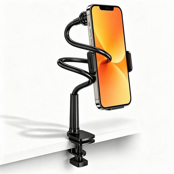 Fyrove Handy-Halterung Flexibler Schwanenhals Handyhalter mit Klemme, (360° drehbar Gooseneck Halterung für Bett & Schreibtisch, Praktisches Geschenk zum Geburt