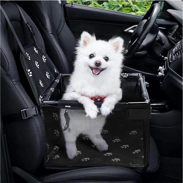 Fyrove Hunde-Autositz Tierautositz, Auto-Hundesitz für kleine Hunde und Katzen, Reisesitz fürs Auto, Haustier-Sitzbox für Alltag und Tierarztfahrten