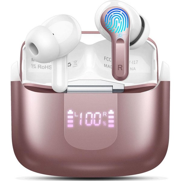 Fyrove In Ear Kopfhörer,Bluetooth Kopfhörer,2026 Kopfhörer Kabellos In-Ear-Kopfhörer (4 ENC Noise Cancelling Mics, IP-X7 Wasserdicht Headphones Sport, 3g USB-C 