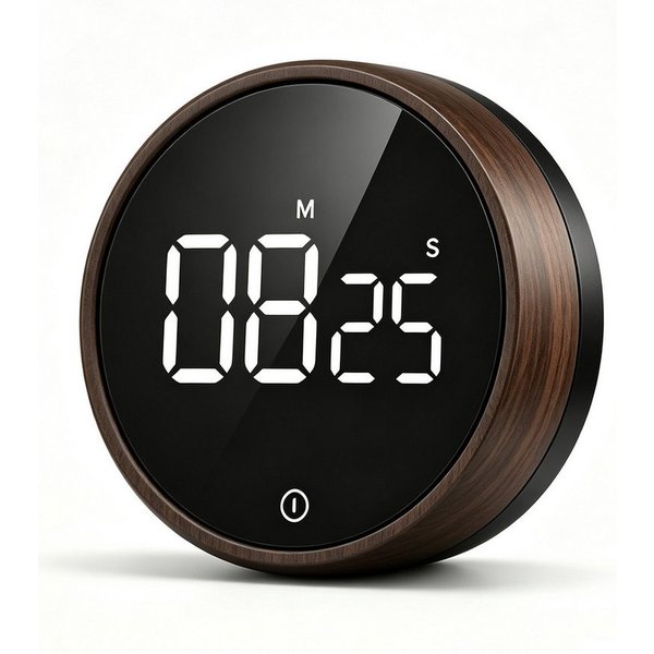 Fyrove Intervall-Timer Digitaler magnetischer Küchentimer Eieruhr mit großem LED‑Bildschirm (Fokus Timer), Countdown & Countup,Küchentimer,Magnetischer,Stoppuhr