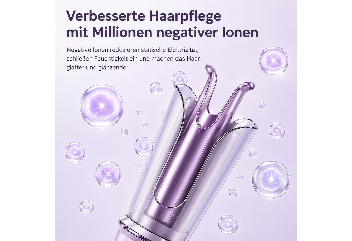Fyrove Lockenstab Lockendreher 26 mm, Automatischer Ionen Lockenwickler, 4 Temperaturstufen mit Keramikbeschichtung, Schnellaufheizung, selbstrotierend für Lock – Bild 5 von 5