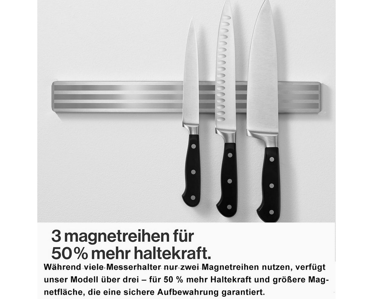 Fyrove Magnet-Messerblock, Messerblock Magnetisch Ohne Messer, (1tlg), Magnetische Messerleiste für Küche / Werkzeug - Wandmontage, bohrfrei – Bild 5 von 5