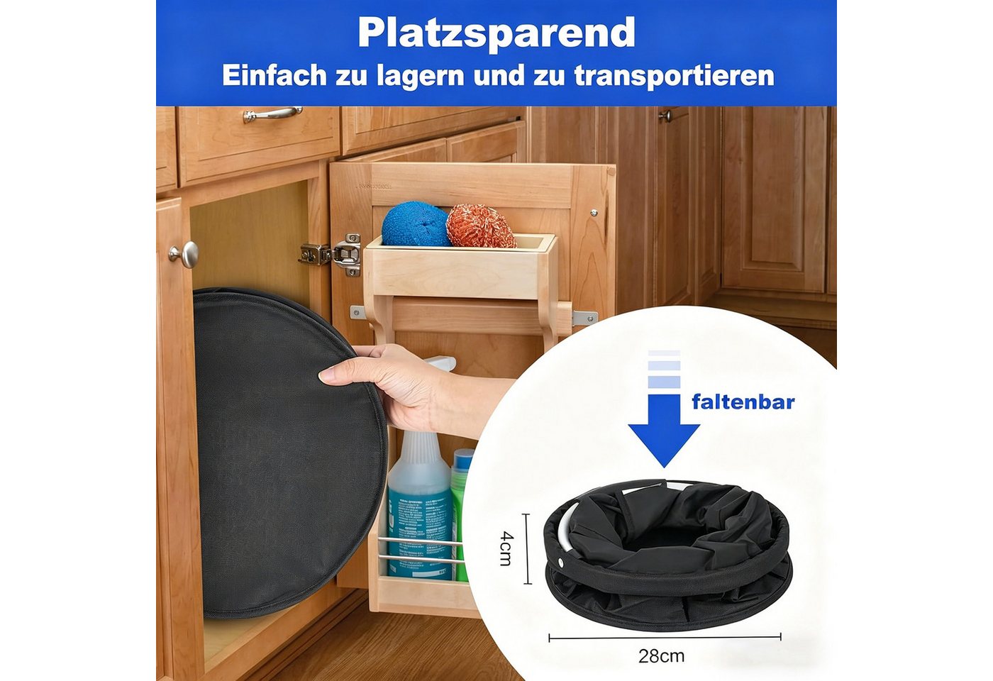 Fyrove Organizer Putzmittel Organizer,Faltbarer Putztasche mit Griff und sechs Tasche, Reinigungstasche für Innenbereich,Garten,Badezimmer – Bild 5 von 5