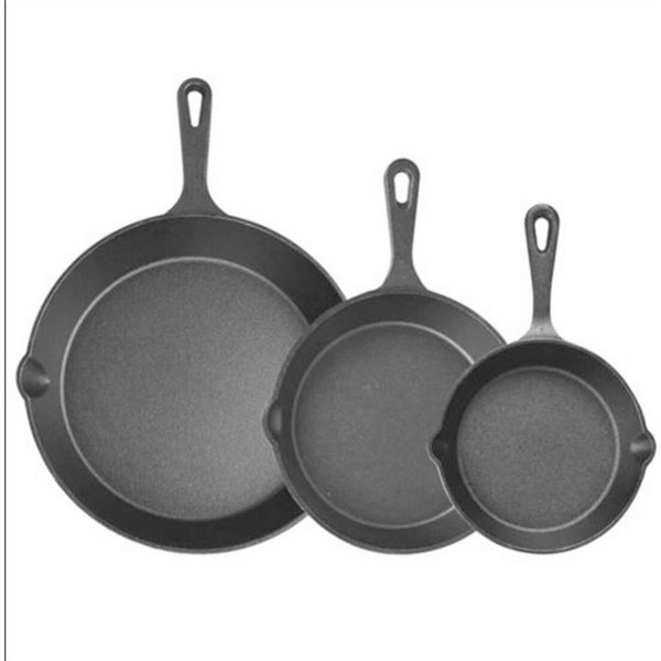 Fyrove Pfannen-Set die Pfanne, Gusseisen Pfanne Set, 3 teilig Pfanne Set, Pfanne mit Ausguss, Gusseisen (Set, 3-teiliges Set), Gleichmäßige Wärmeverteilung, Her