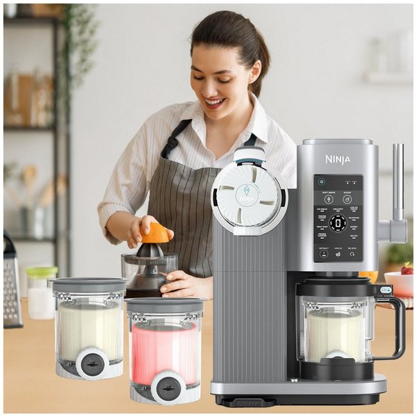 Fyrove Slush-Eismaschine Ersatzbehälter 4er-Set passend für Ninja Creami NC701, 0,8 l, 0 W, BPA-frei spülmaschinenfest