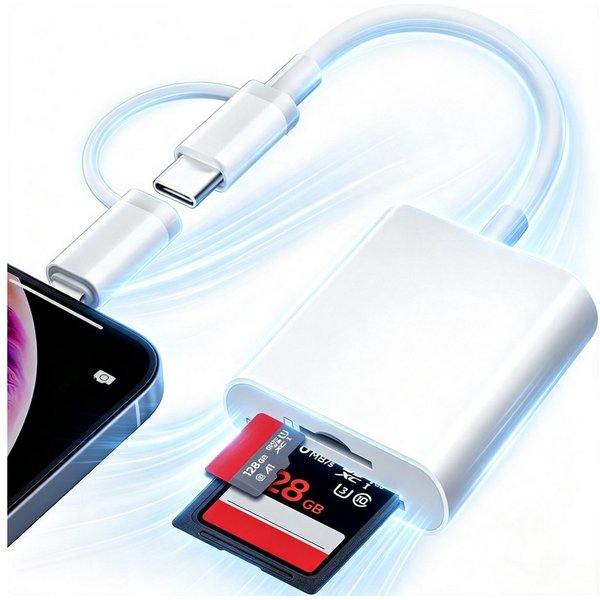 Fyrove USB-C Hub 2-IN-1 Adapter USB-Adapter, USB SD Kartenleser für iPhone iPad USB-Adapter
