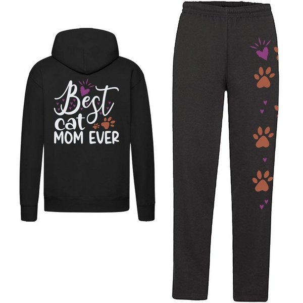 G-graphics Freizeitanzug Best Cat Mom Ever (Set, 2-tlg., Hose & Hoodie), Freizeitset mit Jogging- / Sweaterhose & Hoodie