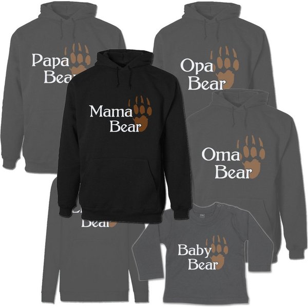 G-graphics Kapuzenpullover Familie Bear (Familienset, Einzelteile zum selbst zusammenstellen) Kinder & Erwachsenen-Hoodie & Baby Sweater