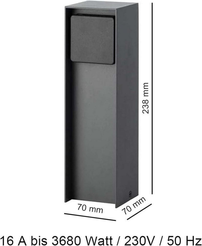 G&L Gartensteckdose Garten Steckdosensäule mit Erdspieß für Außen, Max. Leistung 3680 Watt – Bild 2 von 5