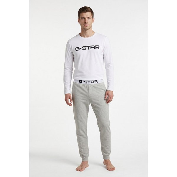 G-STAR Pyjama STONE, LONG SLEEVE T-SHIRT & CUFFED PANTS SLEEP SET (Set, 2 tlg) in elastischer Baumwoll-Qualität, Regular Fit
