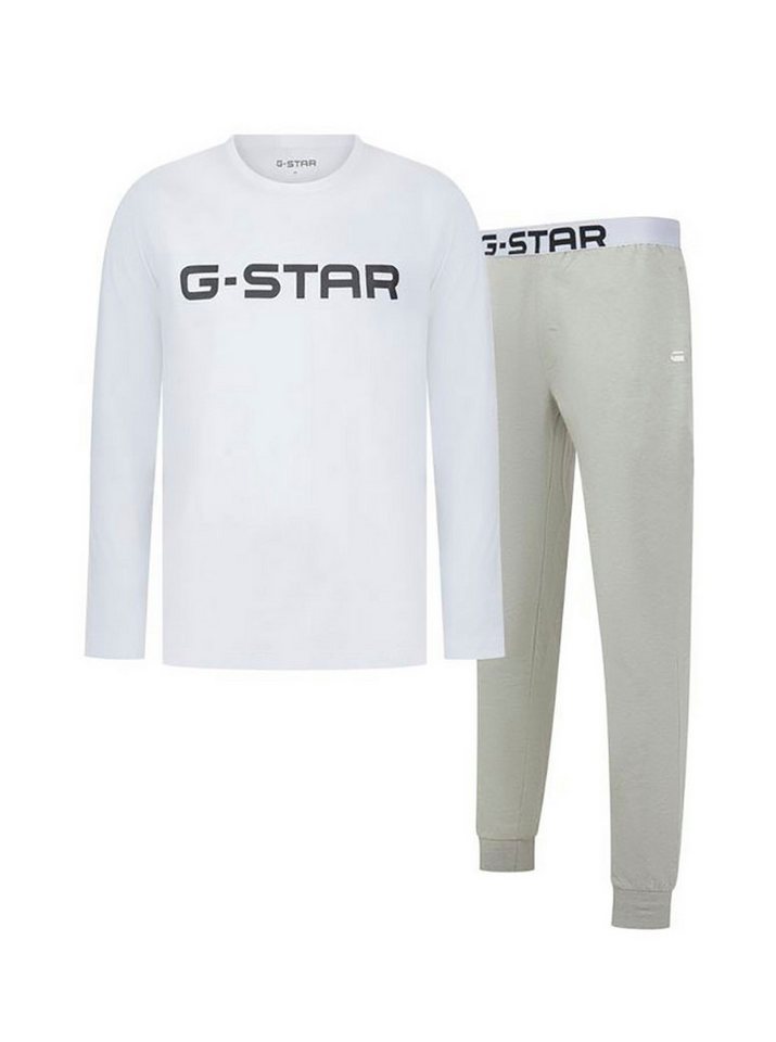G-STAR Pyjama STONE, LONG SLEEVE T-SHIRT & CUFFED PANTS SLEEP SET (Set, 2 tlg) in elastischer Baumwoll-Qualität, Regular Fit – Bild 2 von 5