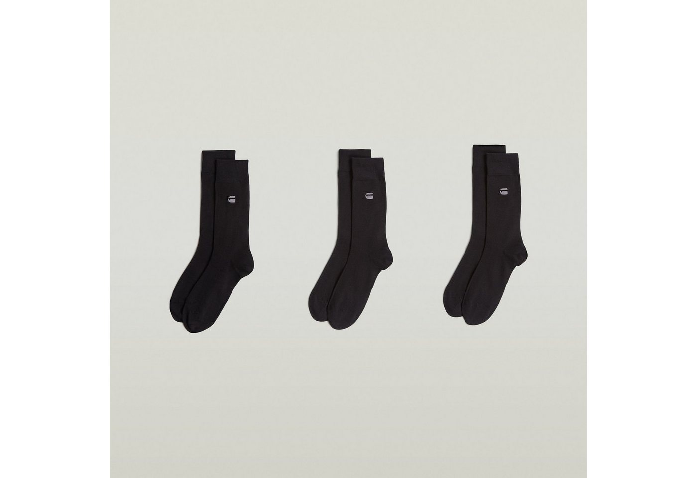G-STAR Socken SAGE, 3 PACK SOCKS (Packung, 3-Paar) unifarben mit Logostickerei – Bild 5 von 5